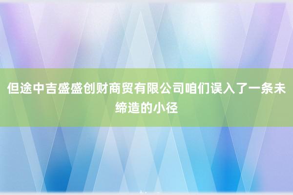 但途中吉盛盛创财商贸有限公司咱们误入了一条未缔造的小径